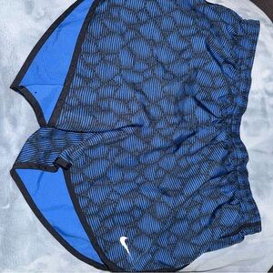 Nike Black and Blue Patterned Shorts